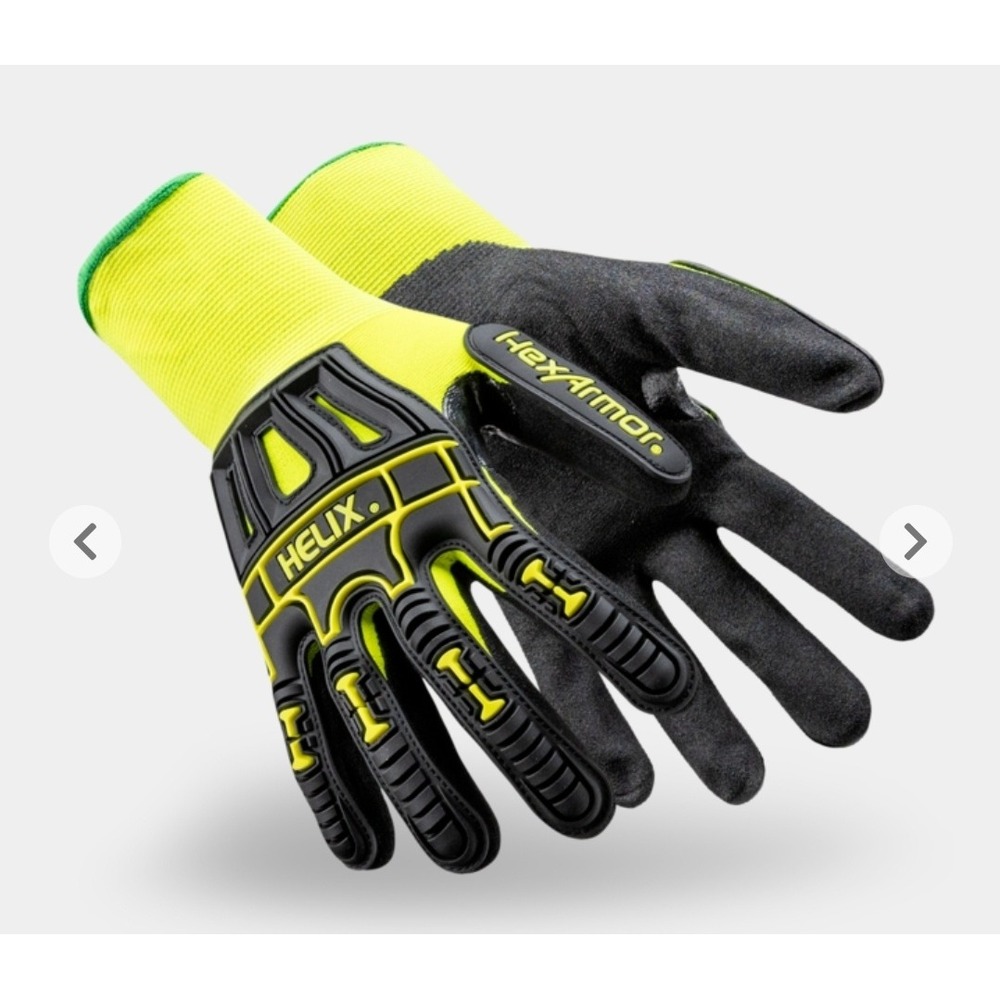 HexArmor‎ Helix 3006 Yellow Black Nitrile Coated Work Gloves Men Size 10. XL New